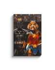 Lienzo personalizado para 2 mascotas 'Batdog & Wonder Doggette'
