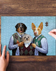 Rompecabezas personalizado de 3 mascotas 'Step Doggos'