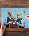 Rompecabezas personalizado de 3 mascotas 'Step Doggos'