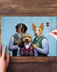 Rompecabezas personalizado de 3 mascotas 'Step Doggos'