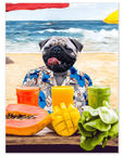 Mini retrato de mascota personalizado 'El perro de la playa'