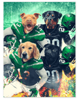 Póster personalizado para 4 mascotas 'New York Jet-Doggos'