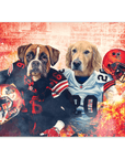 Mini retrato personalizado de dos mascotas de Cleveland Doggos