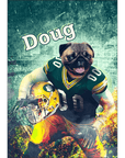 Mini retrato de perro personalizado 'Green Bay Doggos'