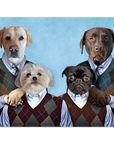 Mini retrato personalizado de 4 mascotas 'Step Doggos'