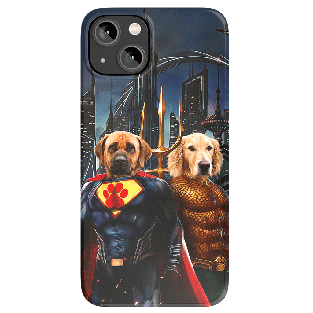 Funda personalizada para teléfono con 2 mascotas &#39;Superdog &amp;amp; Aquadog&#39;