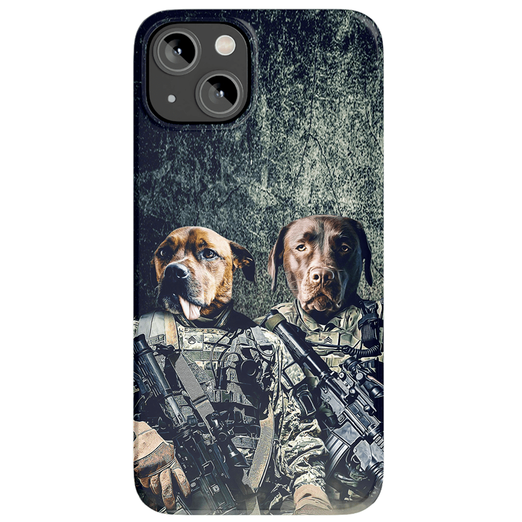 Funda personalizada para teléfono con 2 mascotas &#39;The Army Veterans&#39;