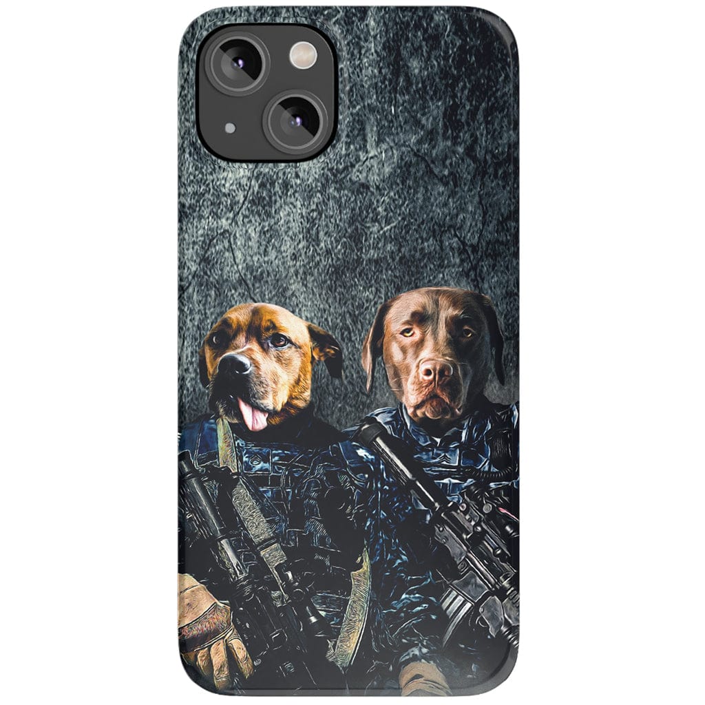 Funda personalizada para teléfono con 2 mascotas &#39;The Navy Veterans&#39;