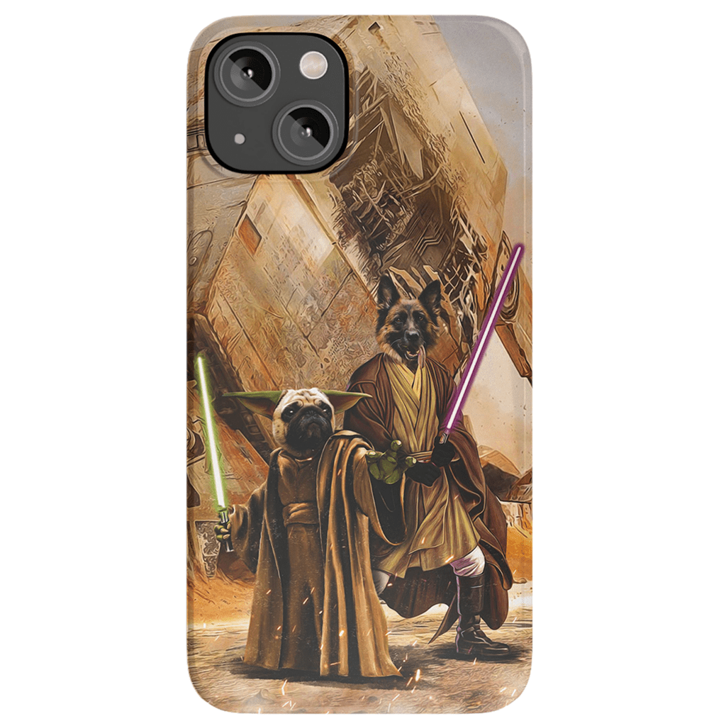 Funda personalizada para teléfono con 2 mascotas &#39;Yodogg &amp;amp; Jedi-Doggo&#39;