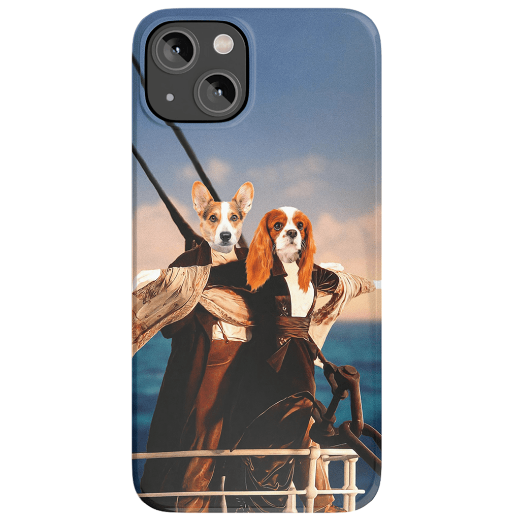 Funda personalizada para teléfono con 2 mascotas &#39;Titanic Doggos&#39;