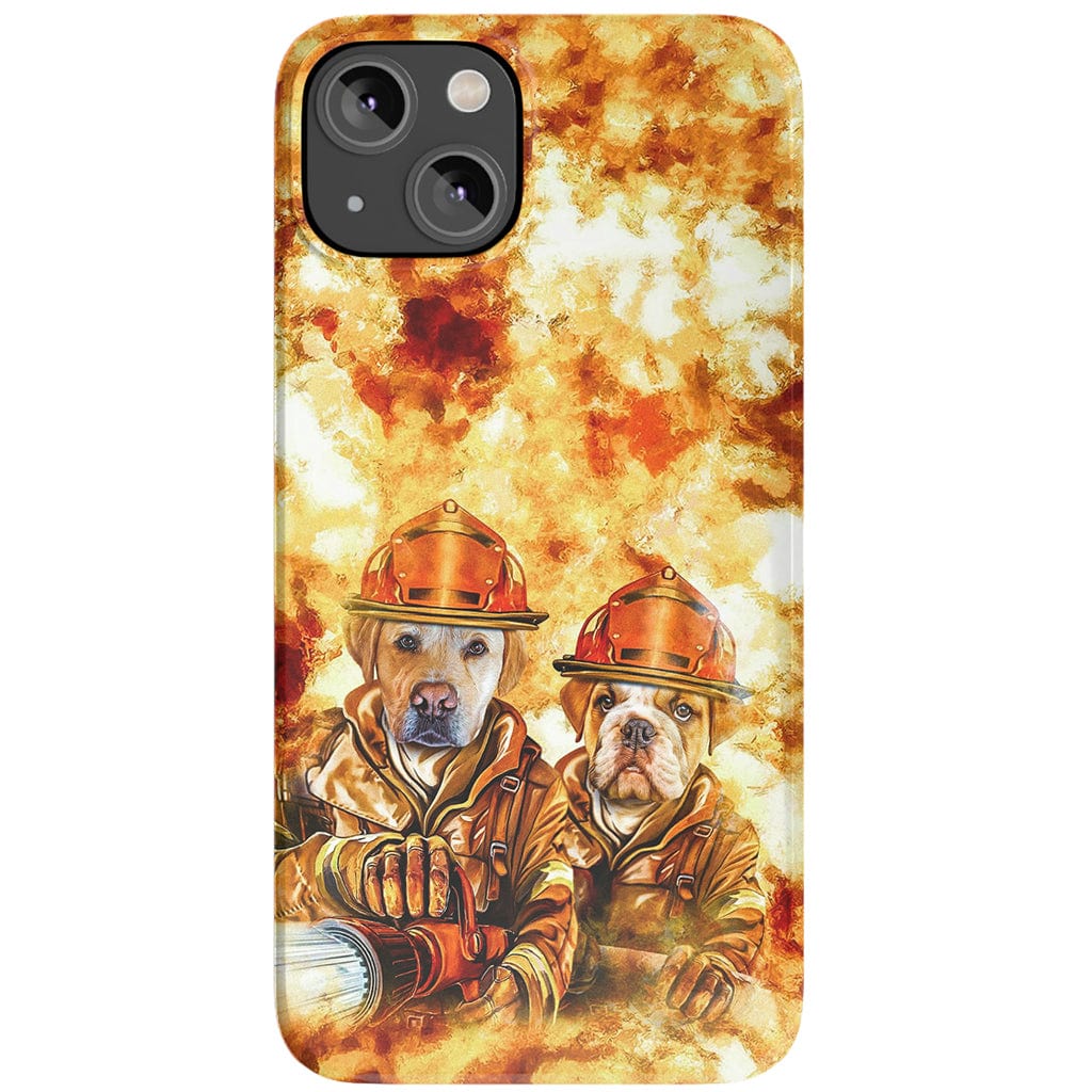 Funda personalizada para teléfono con 2 mascotas &#39;Los Bomberos&#39;