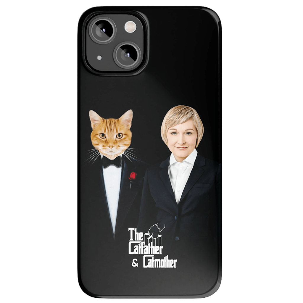 Funda para teléfono personalizada &#39;El padre gato y la madre gato&#39;