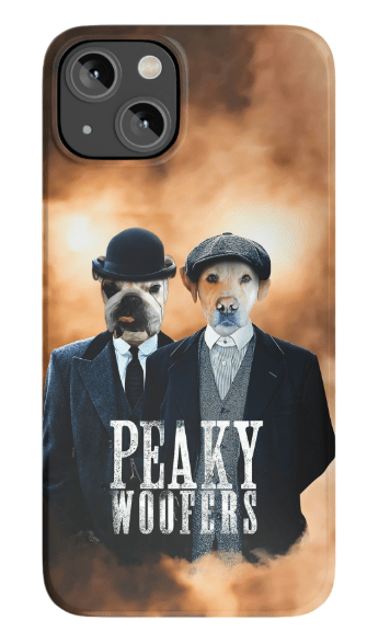 Funda personalizada para teléfono con 2 mascotas &#39;Peaky Woofers&#39;