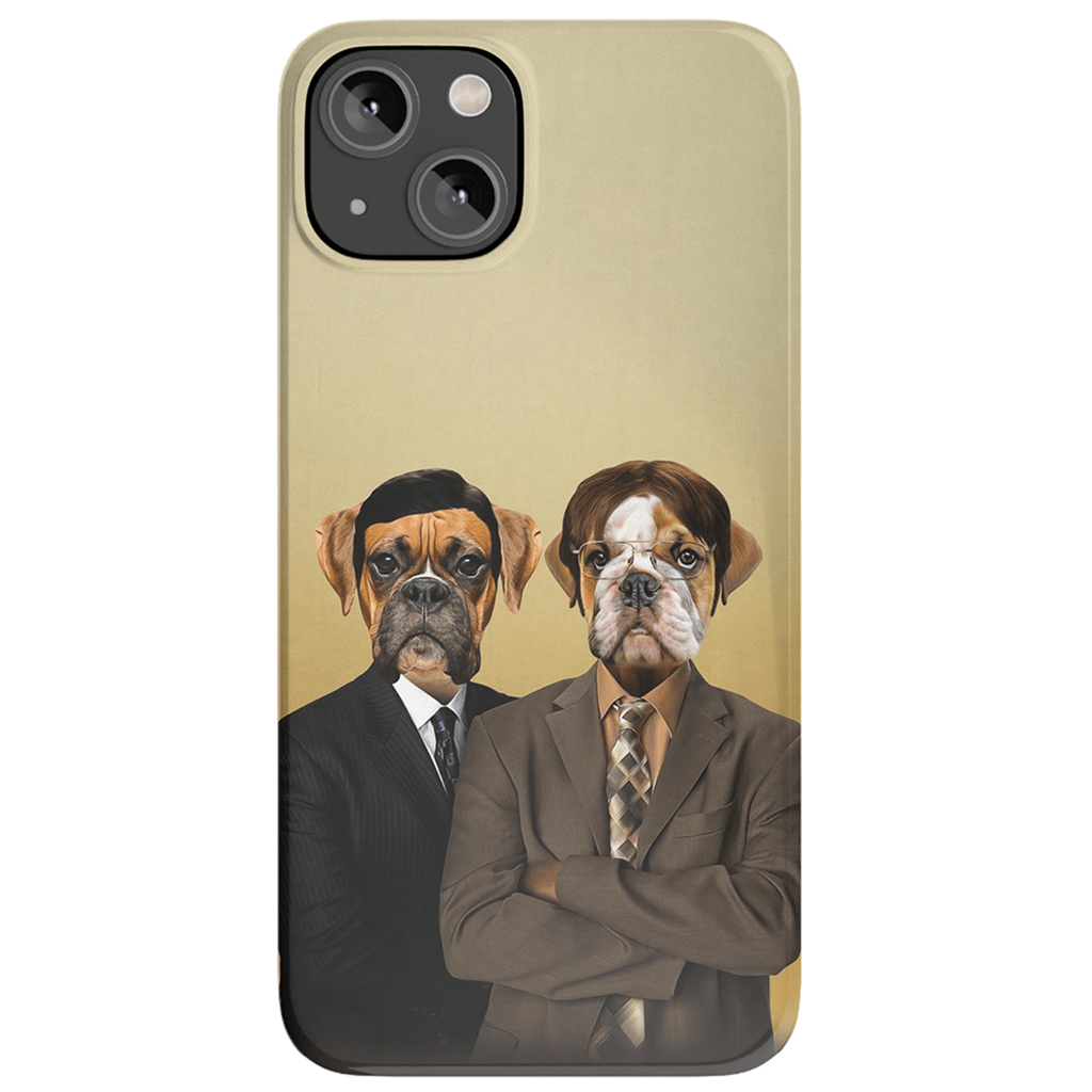 &#39;The Woofice&#39; Funda personalizada para teléfono con 2 mascotas