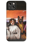 Funda personalizada para teléfono con 2 mascotas 'Princess Leidown &amp; Jedi-Doggo'