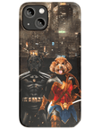 Funda personalizada para teléfono con 2 mascotas 'Superdog &amp; Wonder Doggette'