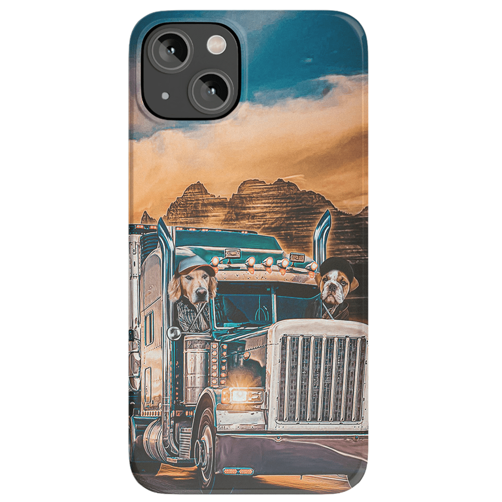 Funda personalizada para teléfono con 2 mascotas &#39;The Truckers&#39;