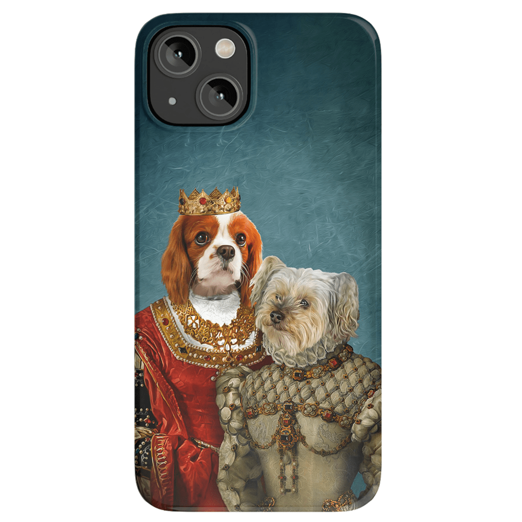 Funda personalizada para teléfono con 2 mascotas &#39;Reina y Princesa&#39;