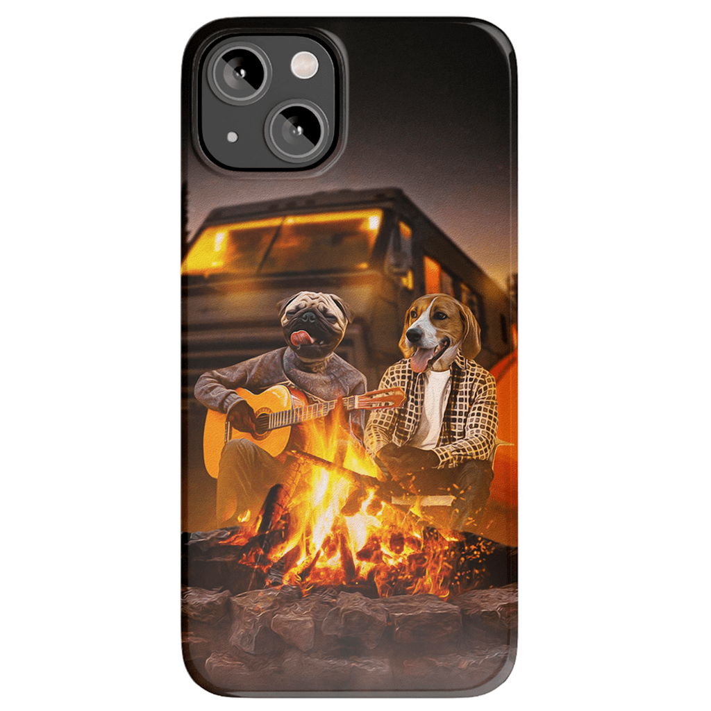 Funda personalizada para teléfono con 2 mascotas &#39;The Campers&#39;