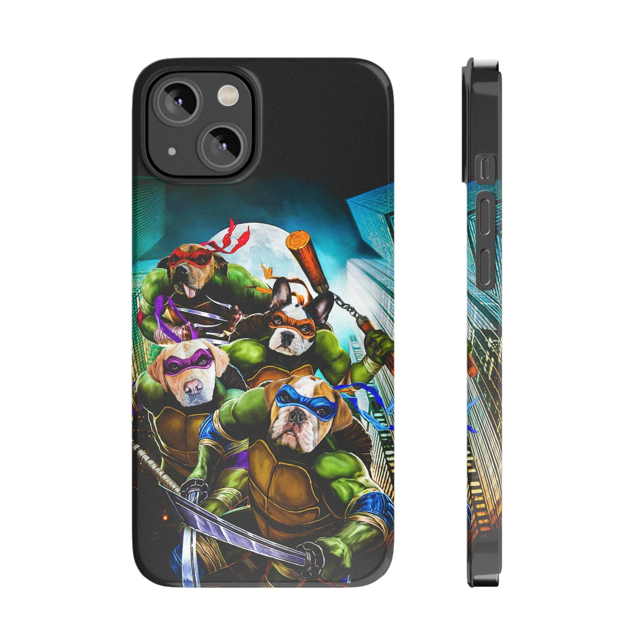 Funda personalizada para teléfono con 4 mascotas &#39;Teenage Mutant Ninja Doggos&#39;