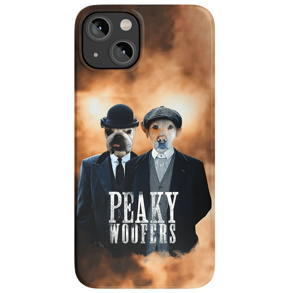 Funda personalizada para teléfono con 2 mascotas &#39;Peaky Woofers&#39;