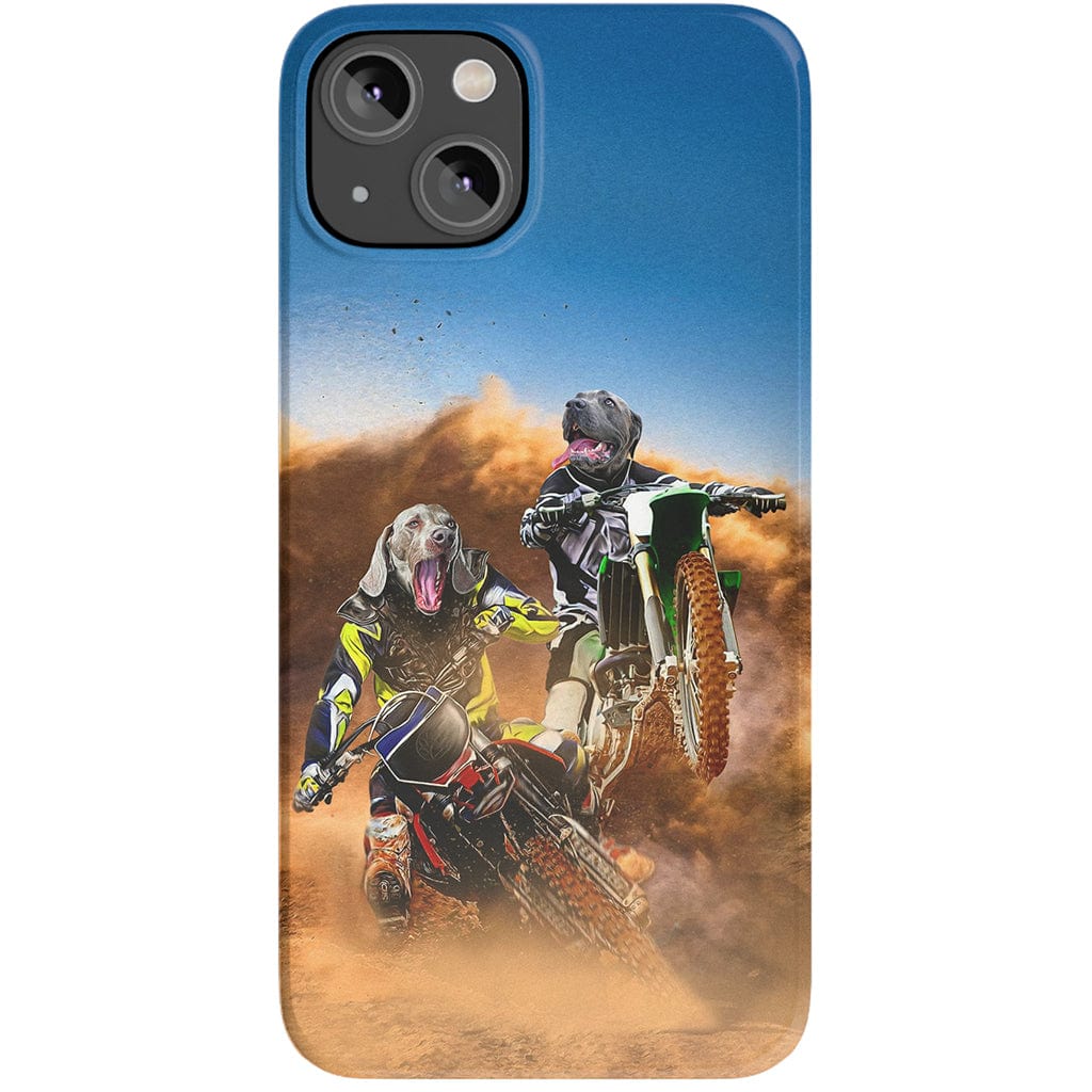 Funda personalizada para teléfono con 2 mascotas &#39;The Motocross Riders&#39;