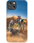 Funda personalizada para teléfono con 2 mascotas 'The Motocross Riders'