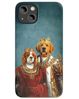 Funda para móvil personalizada con 2 mascotas 'Rey y Reina'