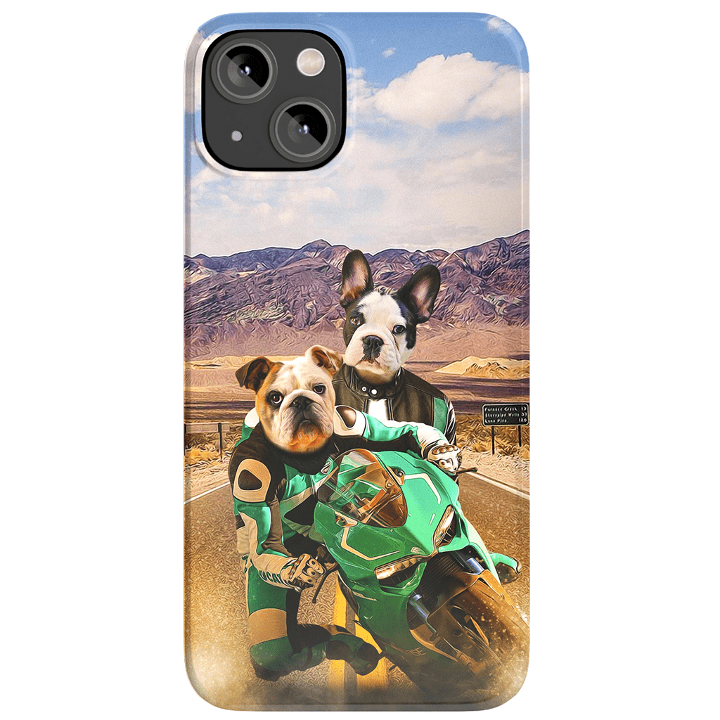 Funda personalizada para teléfono con 2 mascotas &#39;Kawadawgi Riders&#39;