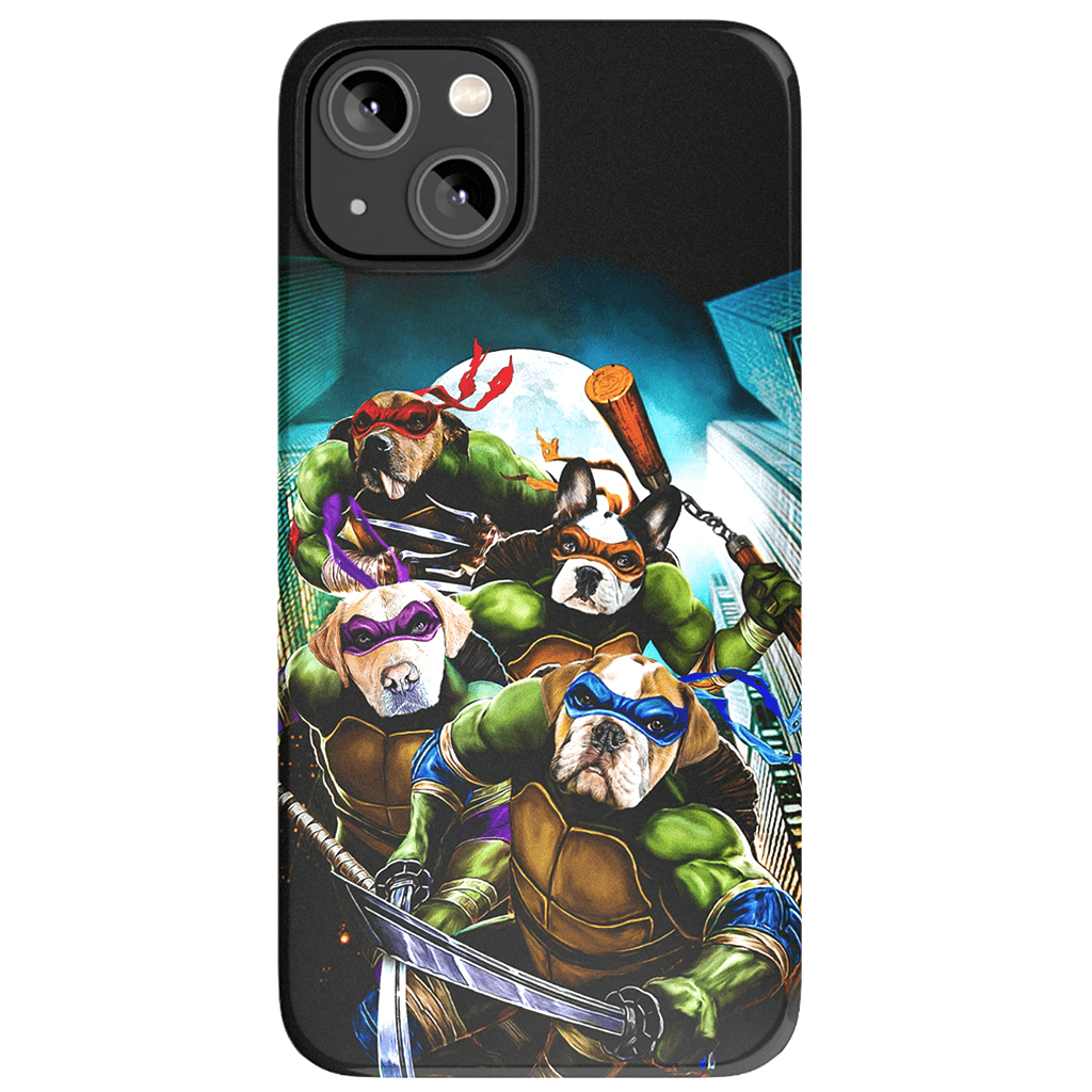 Funda personalizada para teléfono con 4 mascotas &#39;Teenage Mutant Ninja Doggos&#39;