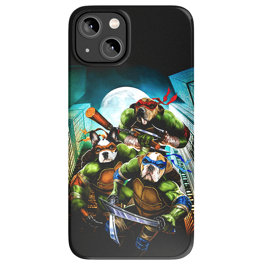 Funda personalizada para teléfono con 3 mascotas &#39;Teenage Mutant Ninja Doggos&#39;