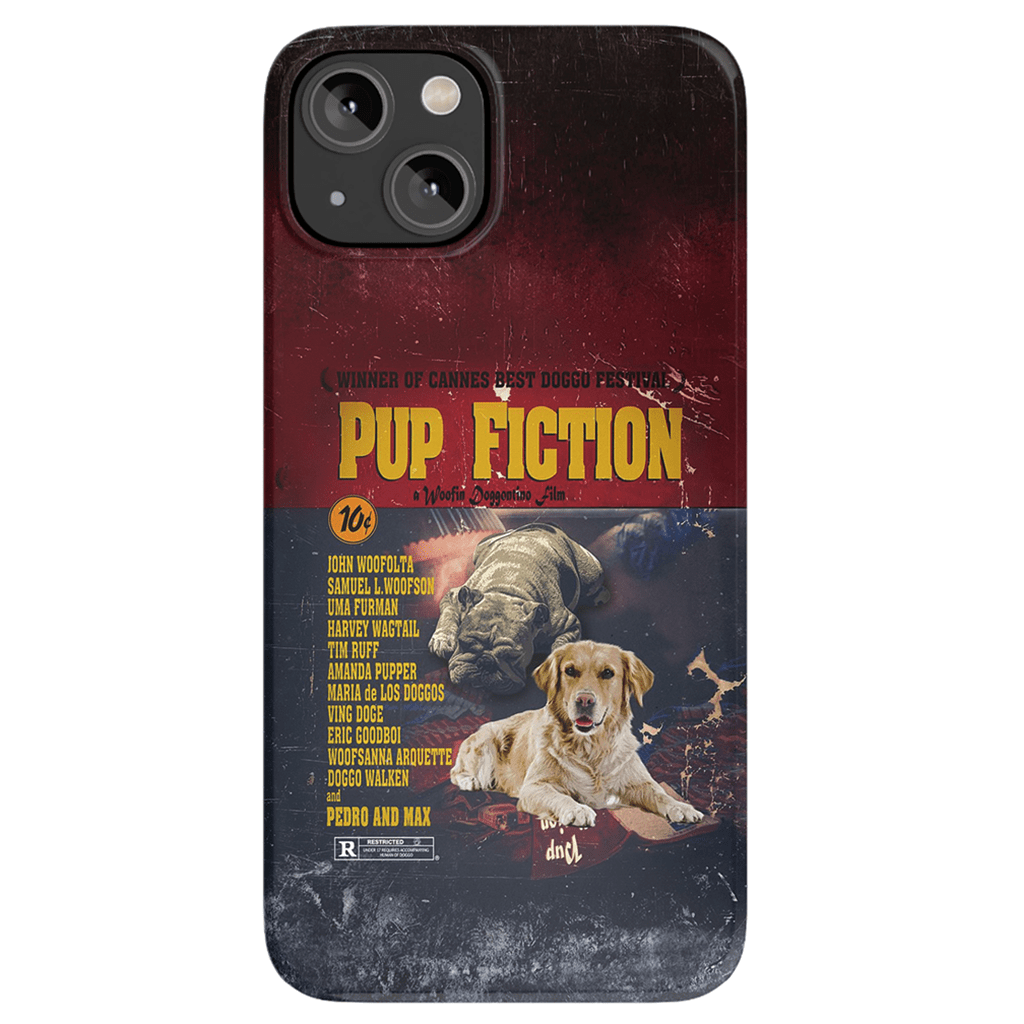 Funda personalizada para teléfono con 2 mascotas &#39;Pup Fiction&#39;