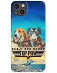 Funda personalizada para teléfono con 2 mascotas 'Top Paw'