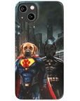 Funda personalizada para teléfono con 2 mascotas 'Superdog &amp; Batdog'