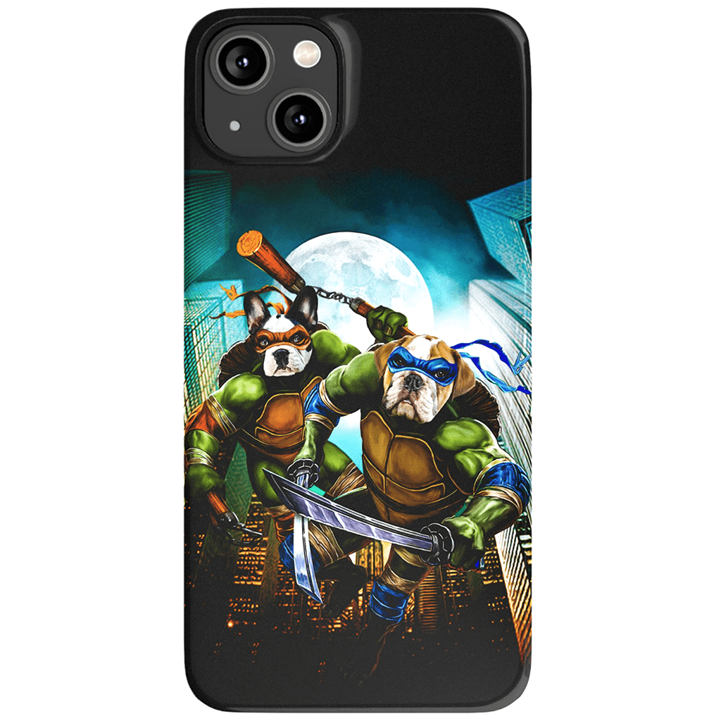 Funda personalizada para teléfono con 2 mascotas &#39;Teenage Mutant Ninja Doggos&#39;