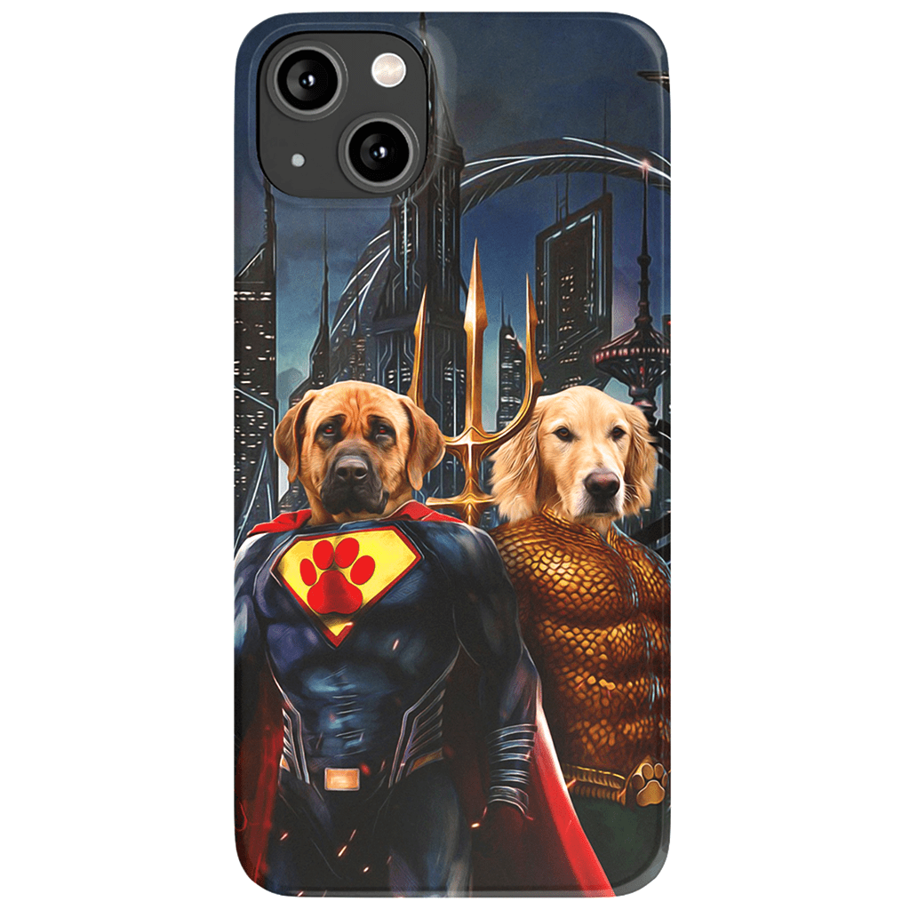 Funda personalizada para teléfono con 2 mascotas &#39;Superdog &amp;amp; Aquadog&#39;