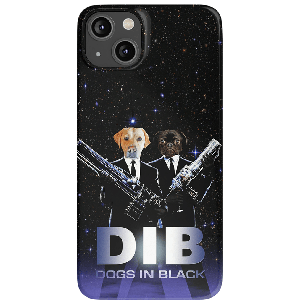 Funda personalizada para teléfono con 2 mascotas &#39;Perros de negro&#39;