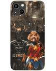 Funda personalizada para teléfono con 2 mascotas 'Superdog &amp; Wonder Doggette'