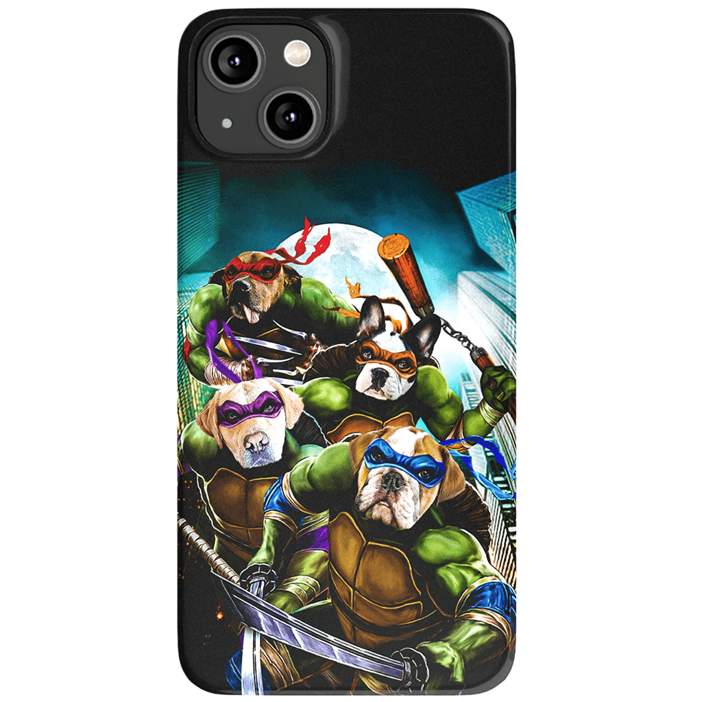 Funda personalizada para teléfono con 4 mascotas &#39;Teenage Mutant Ninja Doggos&#39;