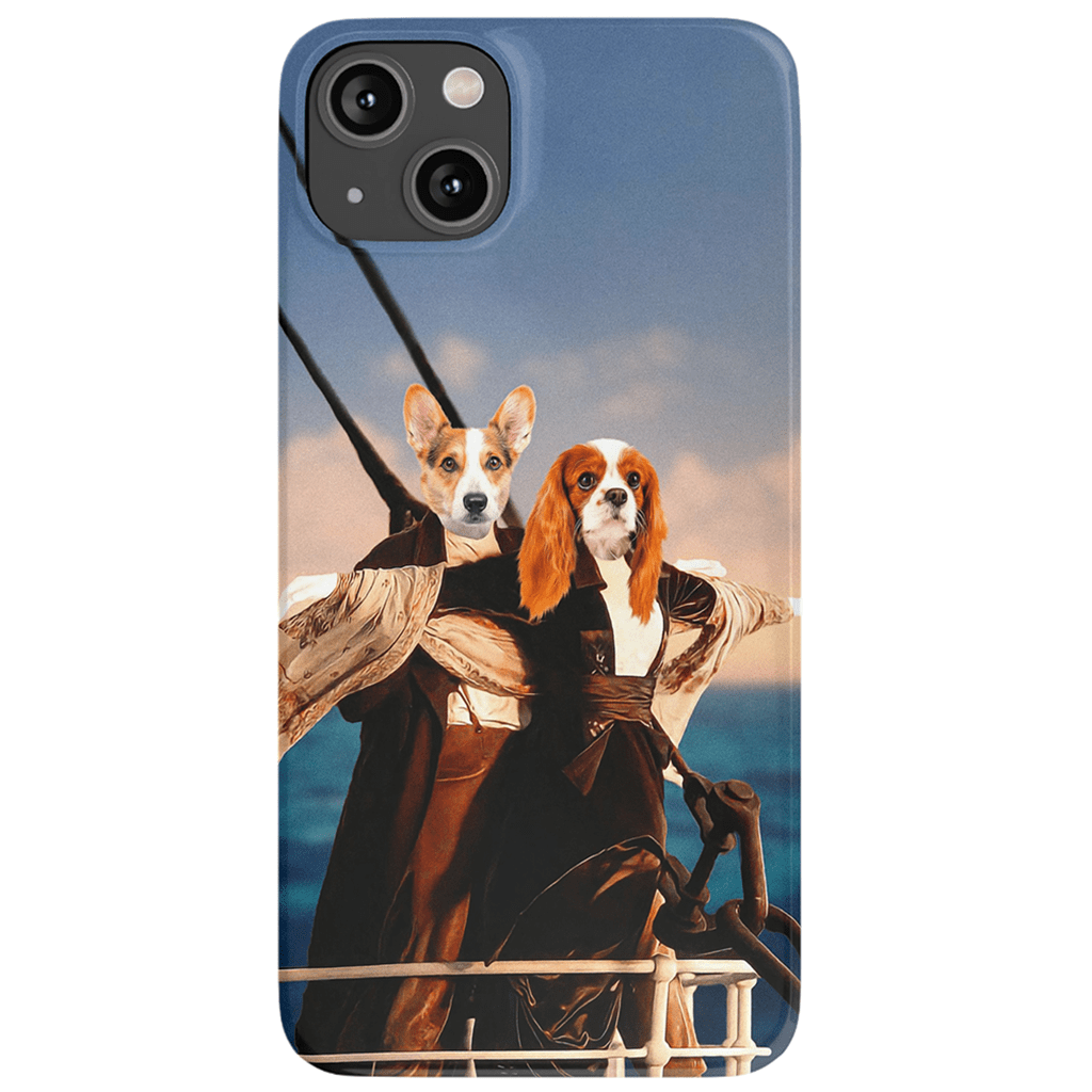 Funda personalizada para teléfono con 2 mascotas &#39;Titanic Doggos&#39;