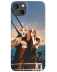 Funda personalizada para teléfono con 2 mascotas 'Titanic Doggos'