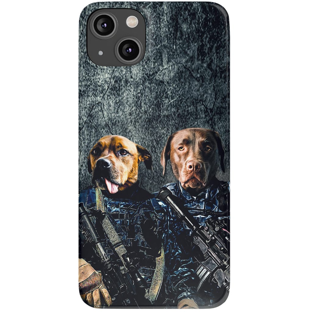 Funda personalizada para teléfono con 2 mascotas &#39;The Navy Veterans&#39;