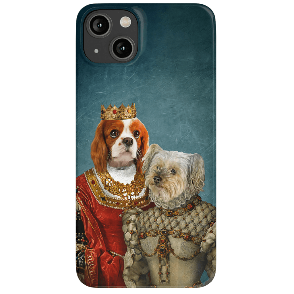 Funda personalizada para teléfono con 2 mascotas &#39;Reina y Princesa&#39;