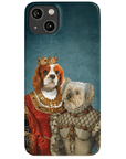 Funda personalizada para teléfono con 2 mascotas 'Reina y Princesa'