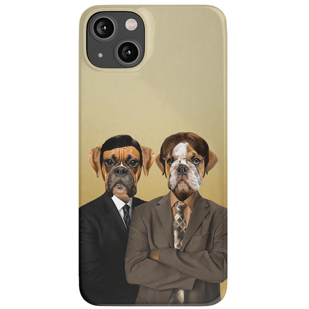 &#39;The Woofice&#39; Funda personalizada para teléfono con 2 mascotas