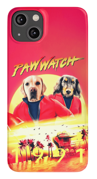 Funda personalizada para teléfono con 2 mascotas &#39;Paw Watch 1991&#39;