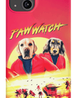 Funda personalizada para teléfono con 2 mascotas 'Paw Watch 1991'