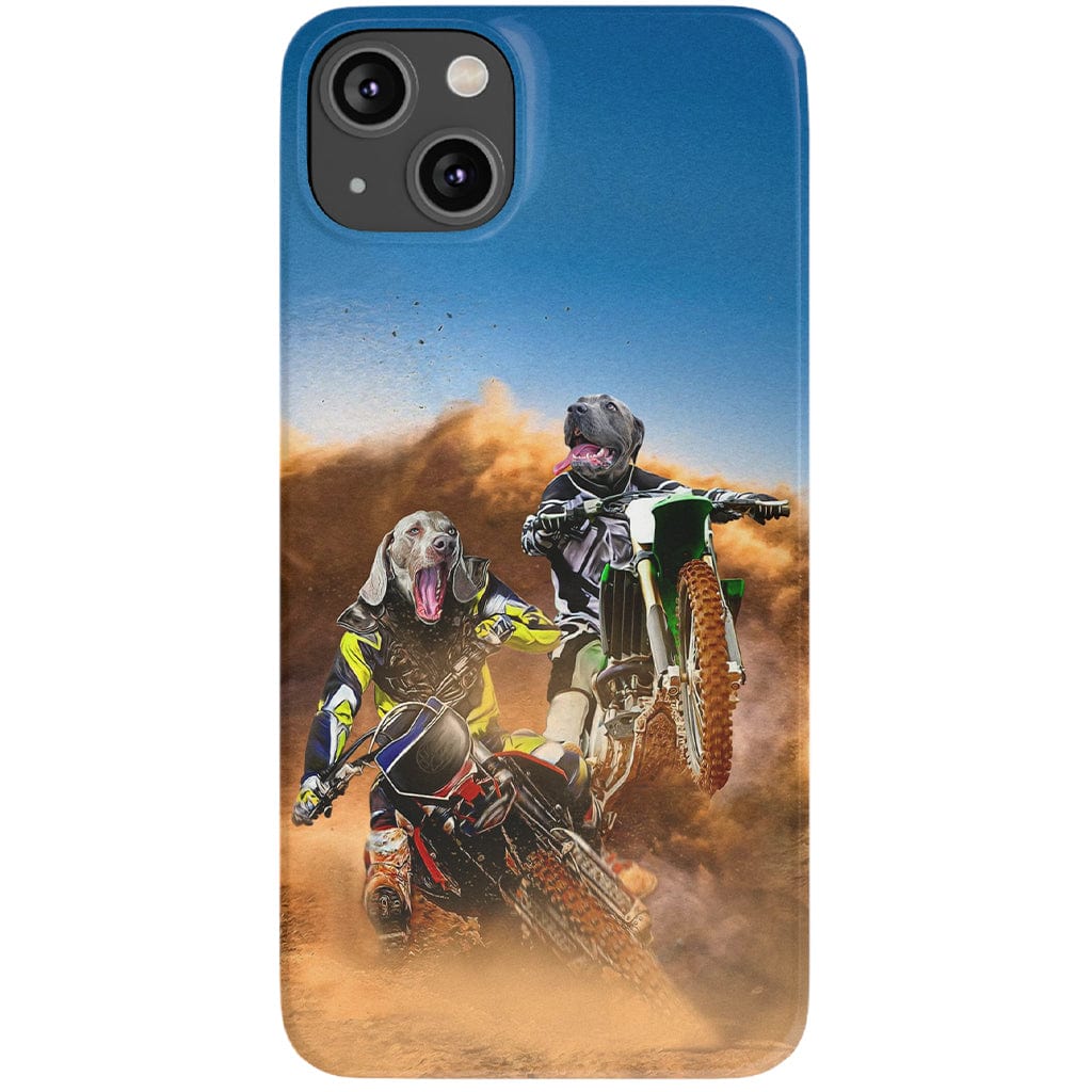 Funda personalizada para teléfono con 2 mascotas &#39;The Motocross Riders&#39;