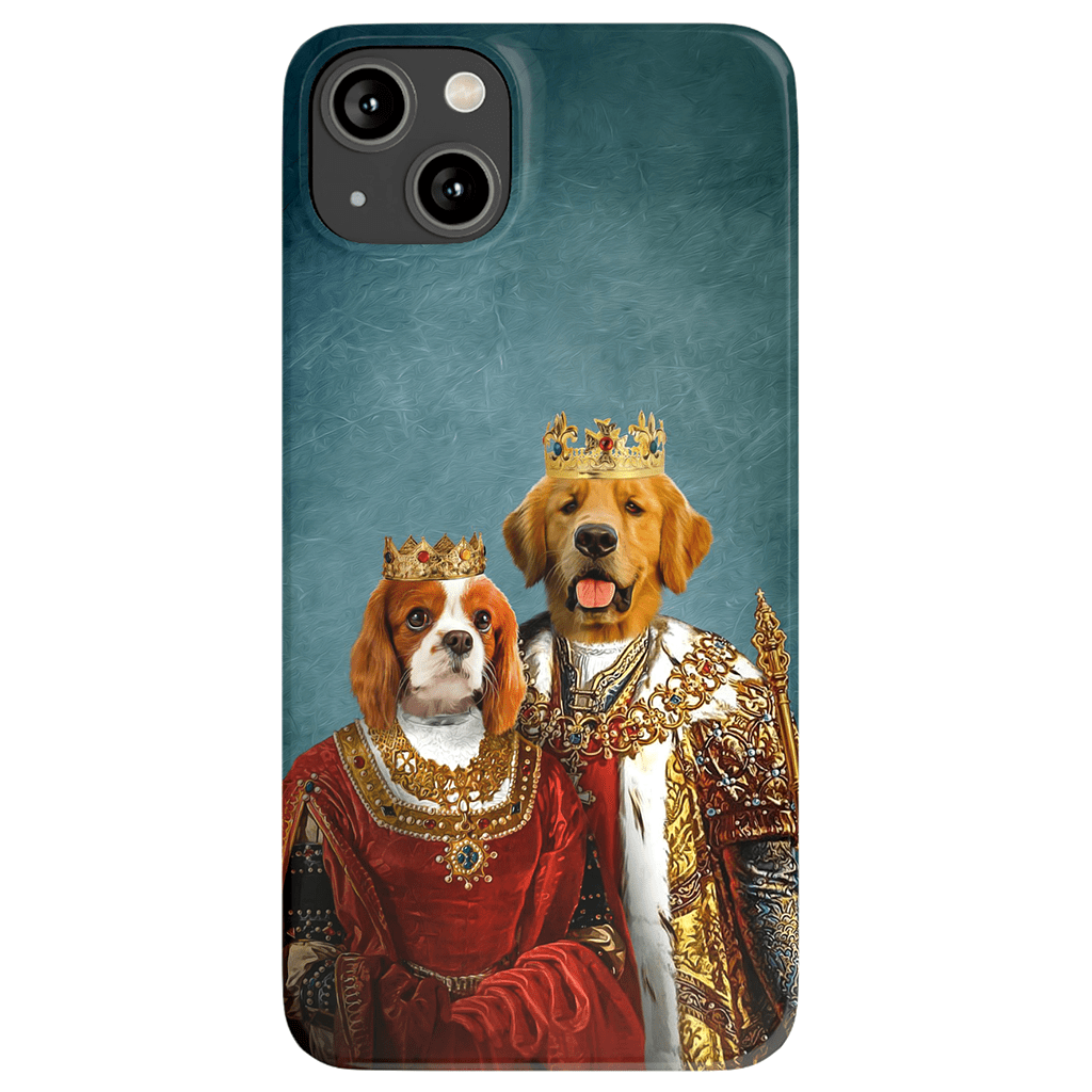 Funda para móvil personalizada con 2 mascotas &#39;Rey y Reina&#39;