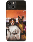 Funda personalizada para teléfono con 2 mascotas 'Princess Leidown &amp; Jedi-Doggo'